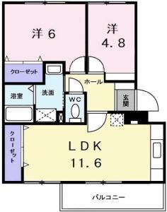コーポ ラフォーレ B 102【間取図】 999999 (102.jpg)