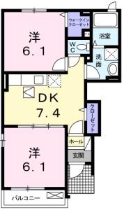 ルミエール下大野　Ａ 101【間取図】 999999 (A101.jpg)