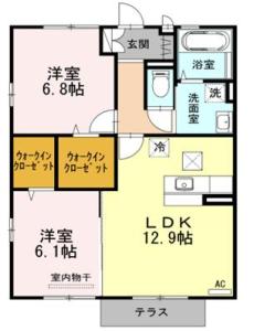 ラ・ソラーレ Ⅰ棟 105【間取図】 999999 (ラ・ソラーレⅠ棟　105　間取り　.jpg)