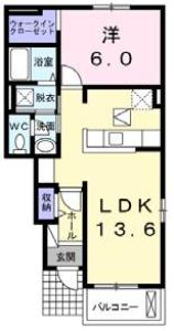 カーサ・ドマーニ 105【間取図】 999999 (カーサ・ドマーニ　105.jpg)