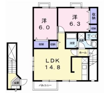 サンシェール B 201【間取図】 999999 (201.JPG)