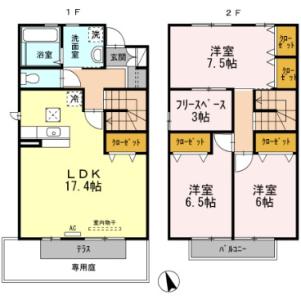 ウィズ山城 B棟 B102【間取図】 999999 (B102.jpg)