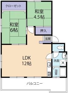 サンライトハイツ 106【間取図】 999999 (サンライトハイツ(2LDK)和室2室.jpg)