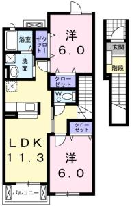 カトル・セゾン　Ⅱ 203【間取図】 999999 (203.jpg)
