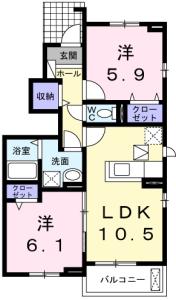 クラール南庄町 D 101【間取図】 999999 (101.jpg)