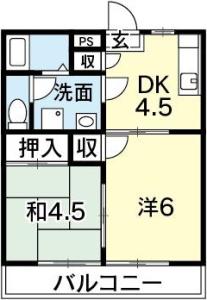 松風コーポ 101【間取図】 999999 (松風コーポ(2DK).JPG)