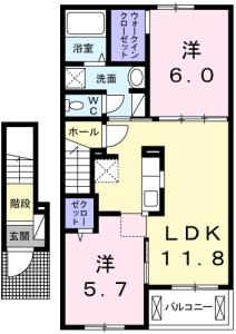クラール蔵本公園　Ｃ 203【間取図】 999999 (203.jpg)