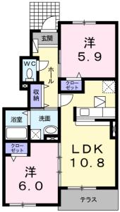 サンヴィラージュ B 103【間取図】 999999 (103.jpg)