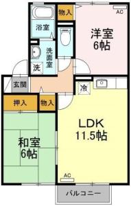 アビタシオン那賀川　B棟 203【間取図】 999999 (B203.jpg)