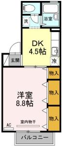 フロラシオン川内　Ⅰ棟 203【間取図】 999999 (203.jpg)