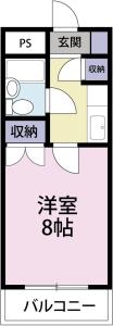 元木ハイツ 307【間取図】 999999 (元木ハイツ 1K.jpg)