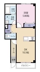 Casa･Mila 104【間取図】 999999 (カサ・ミラ玄関左側.jpg)