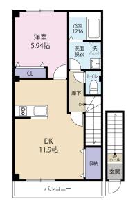 Casa･Mila 201【間取図】 999999 (カサ・ミラ階段右側.jpg)