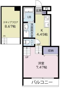 ラ フェリーチェ A棟 105【間取図】 999999 (1階.jpg)