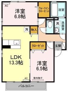 セジュール マホロ B棟 201【間取図】 999999 (B201.jpg)